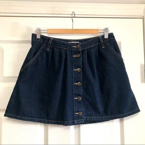 Denim mini skirt with pockets - Picture 1 of 2